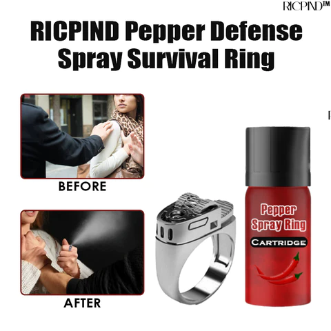 RICPIND Pepper Defense Spray Prsten za preživljavanje