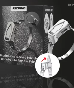RICPIND Stainless Steel Hidden Blade Defence Ring