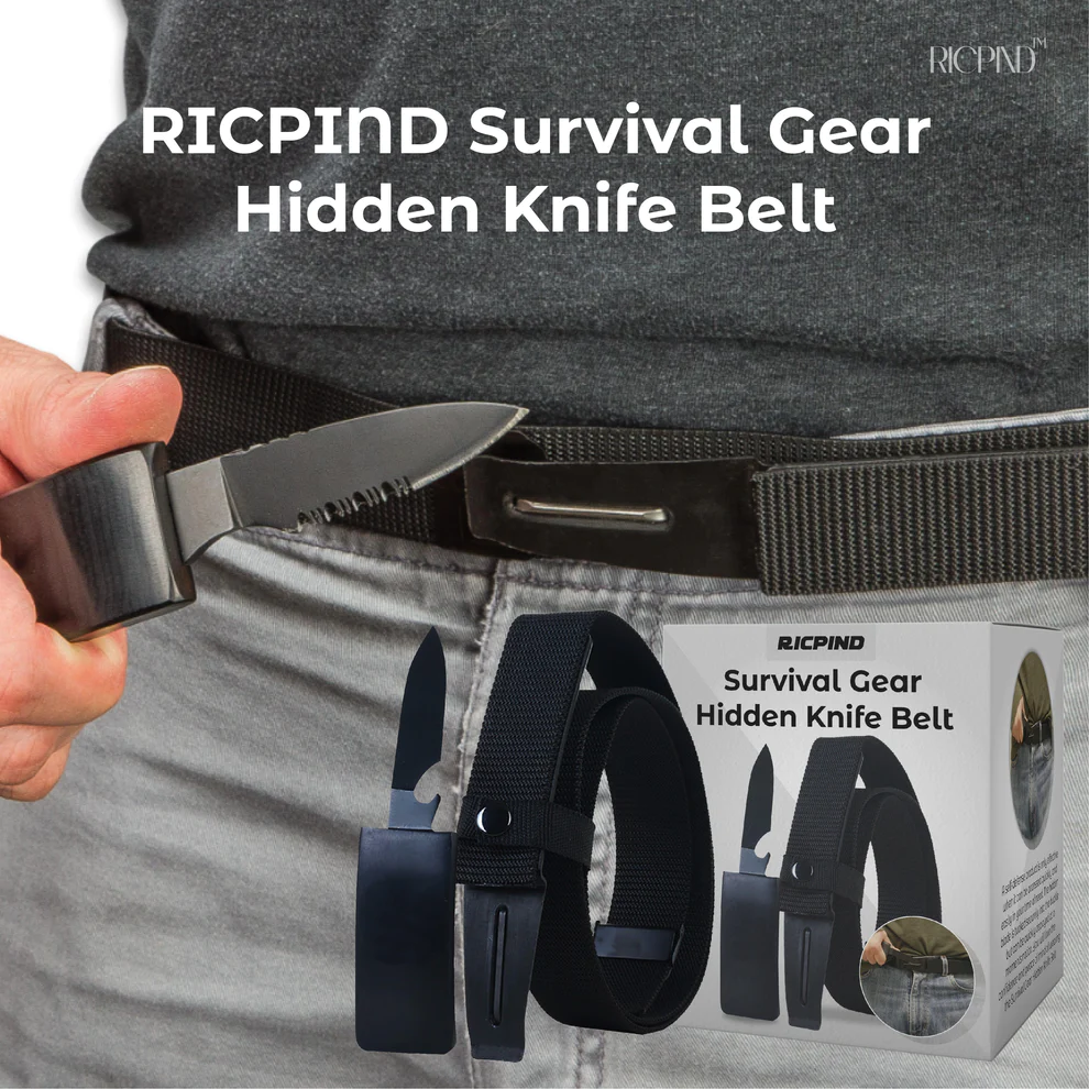 RICPIND Survival Gear Hidden Knife Belt 