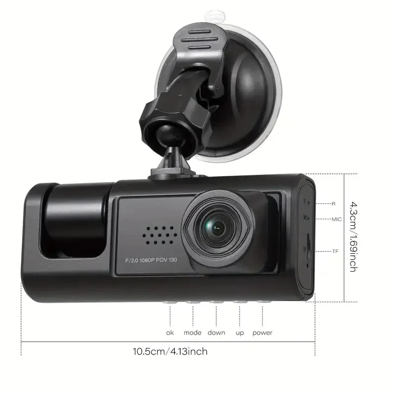 Seurico™ Drei-Kanal Dash Cam IR Nachtsichtilla ja G-Sensorilla