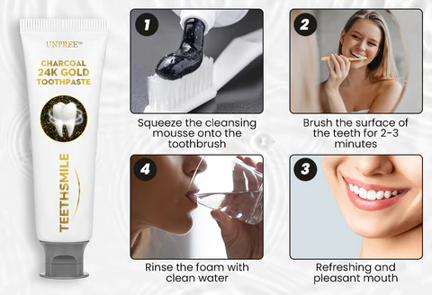 UNPREE™ Charcoal 24K Gold Whitening Toothpaste 