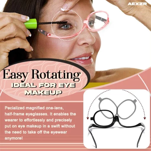 Aexzr ™ Magnifying Flip-Lens Cosmetic Eye Glasses