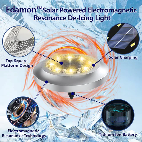 Edamon™ ضوء إزالة الجليد بالرنين الكهرومغناطيسي الذي يعمل بالطاقة الشمسية