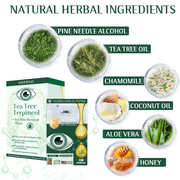 Fivfivgo™ Tea Tree Terpineol Eye Mite Removal Wipes