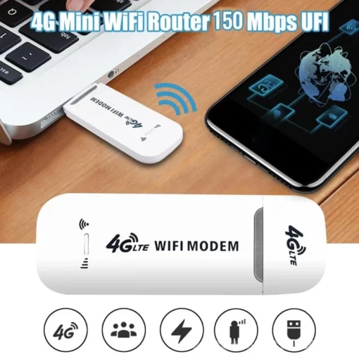 Router LTE Adaptador WiFi de banda ancha móbil USB sen fíos