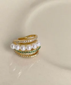 Lymph therapy white onyx earmuffs