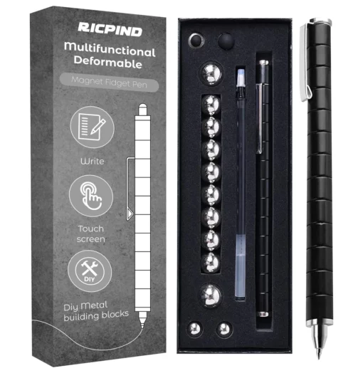 RICPIND ប៊ិច Fidget Magnet ដែលអាចខូចទ្រង់ទ្រាយបានច្រើនមុខងារ