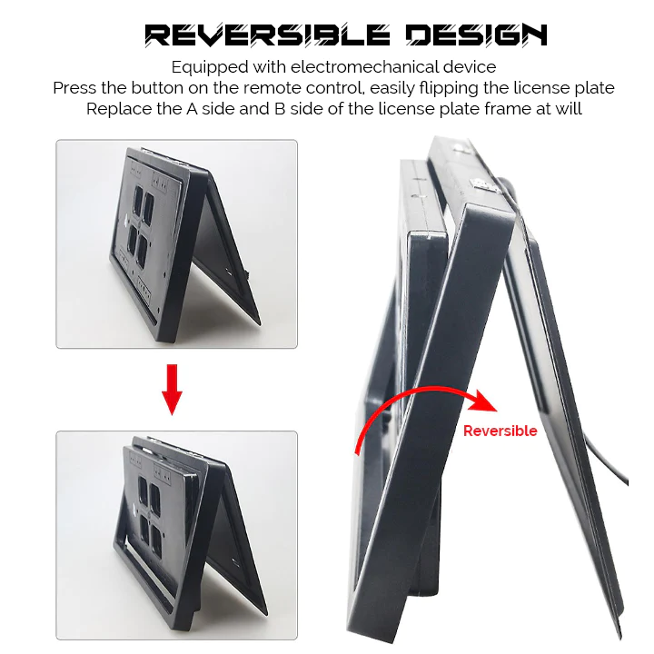 iRosesilk™ Invisible 3s PlateFlipper Car License Plate Frame