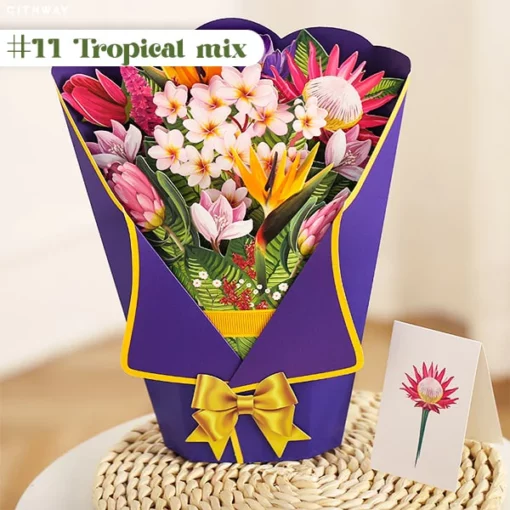 Cithway ™ Niam Hnub Pop-up Bouquet Card