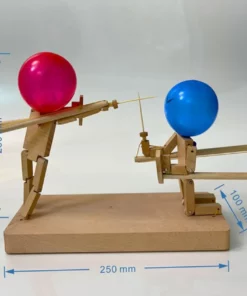 HANDMADE WOODEN FENCING PUPPETS