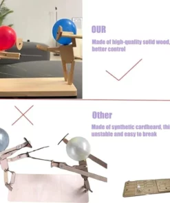 HANDMADE WOODEN FENCING PUPPETS