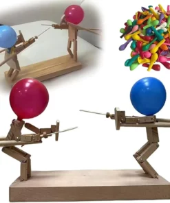 HANDMADE WOODEN FENCING PUPPETS