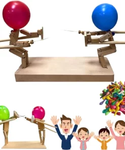 HANDMADE WOODEN FENCING PUPPETS