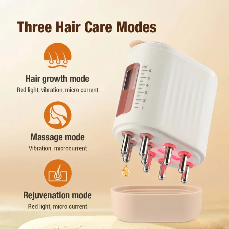 PORTABLE EMS VIBRATION MASSAGE COMB MICRO-CURRENT SCALP