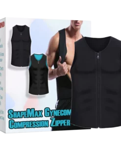 RICPIND ShapeMax Gynecomastia Compression Zipper Vest