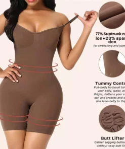 Seamless Adjustable Straps Shaping Full BodySuit