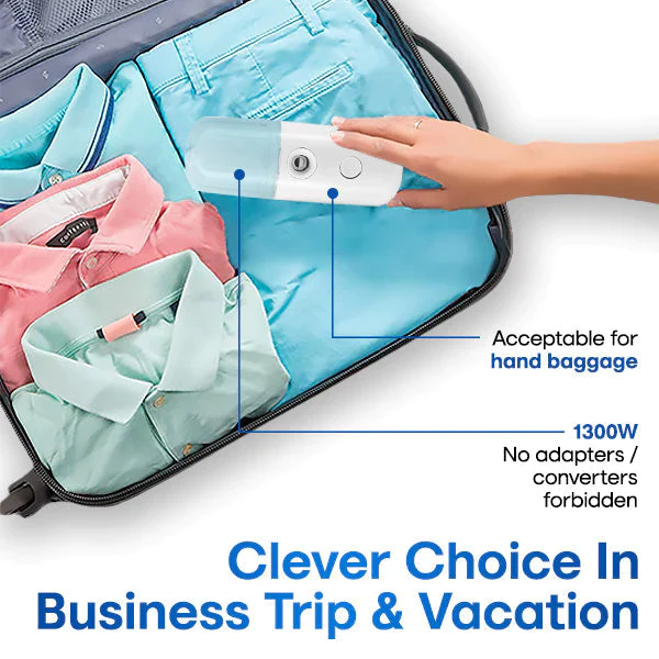 iRosesilk™ 15s Heat-Up Mini Travel Steamer