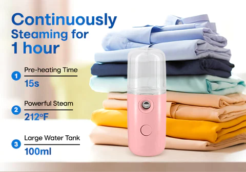 iRosesilk™ 15s Heat-Up Mini Travel Steamer