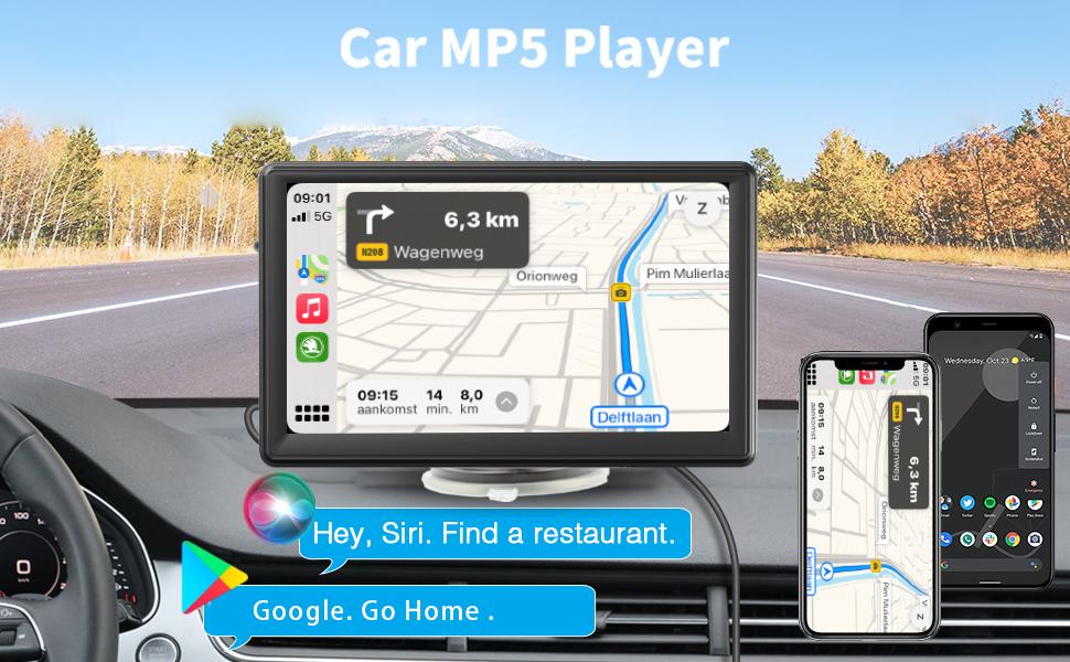 7-Inch Bluetooth Car Display for Apple & Android
