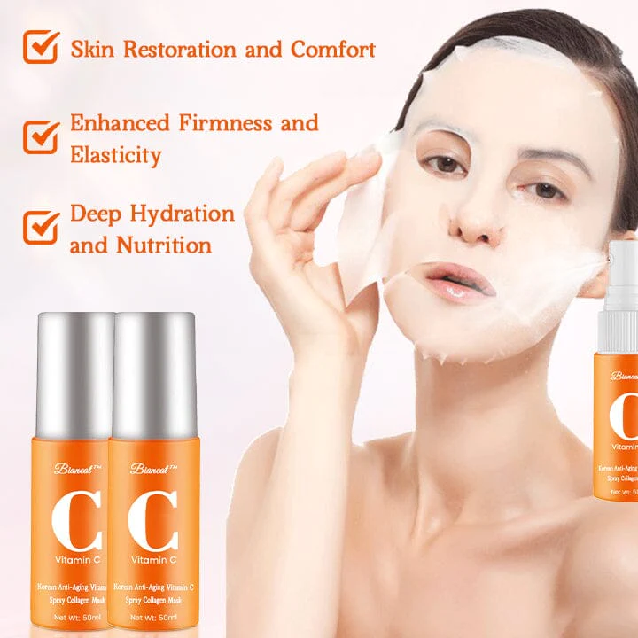 Biancat™ Korean Anti-Aging Vitamin C Spray Collagen Mask