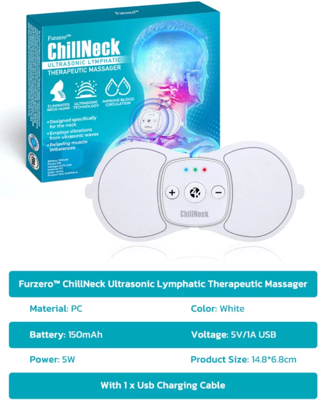 Furzero™ ChillNeck Ultrasonic Lymphatic Therapeutic Massager