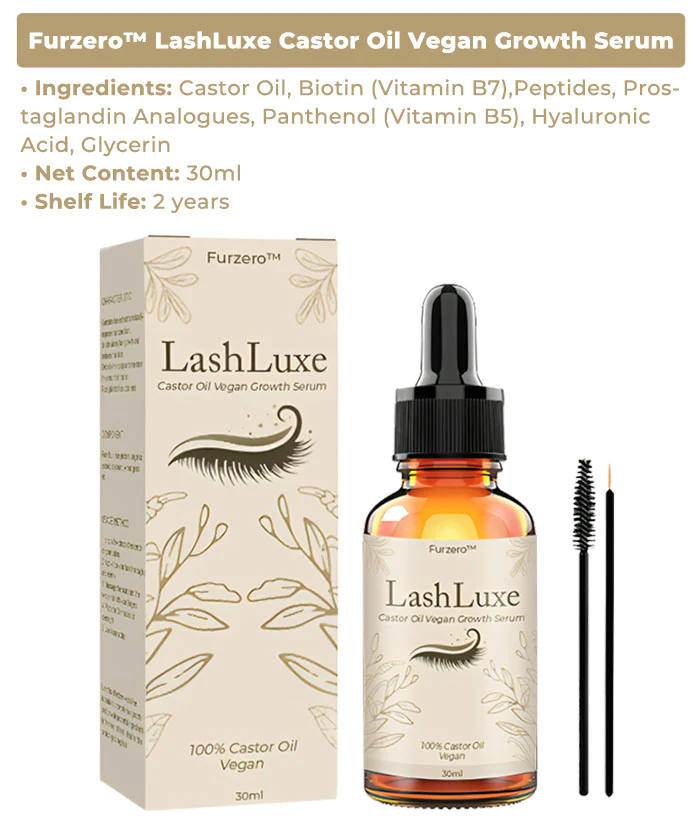 Furzero™ LashLuxe Castor Oil Vegan Growth Serum