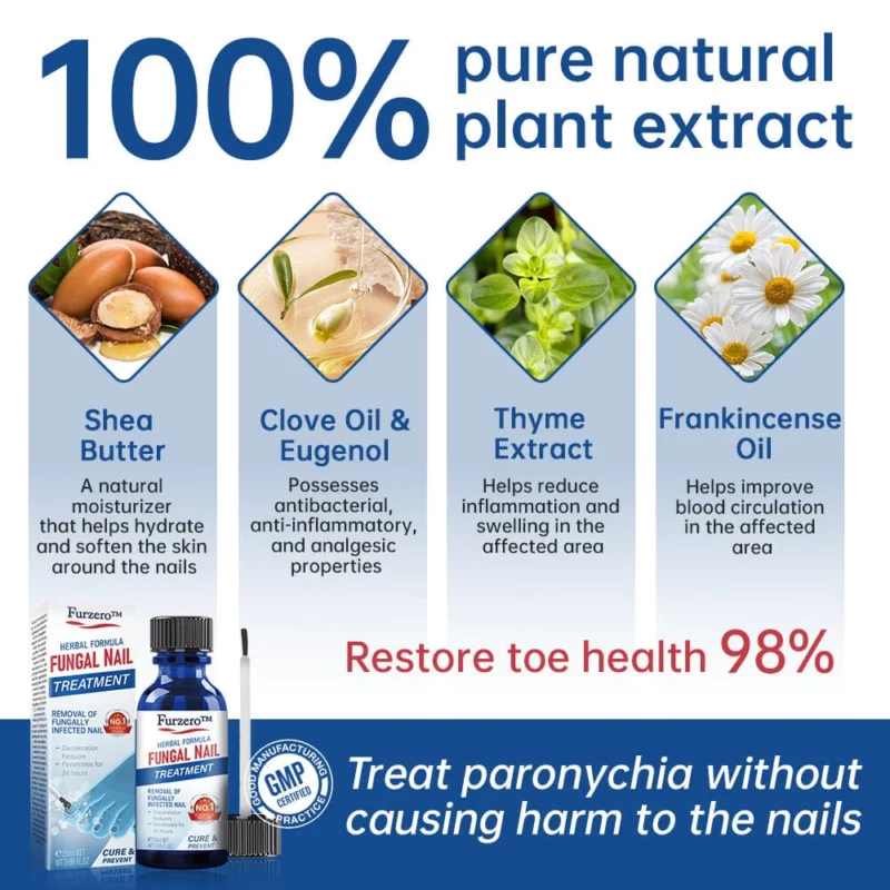 Furzero™ Herbal Formula Fungal nail Paronychia treatment Gel