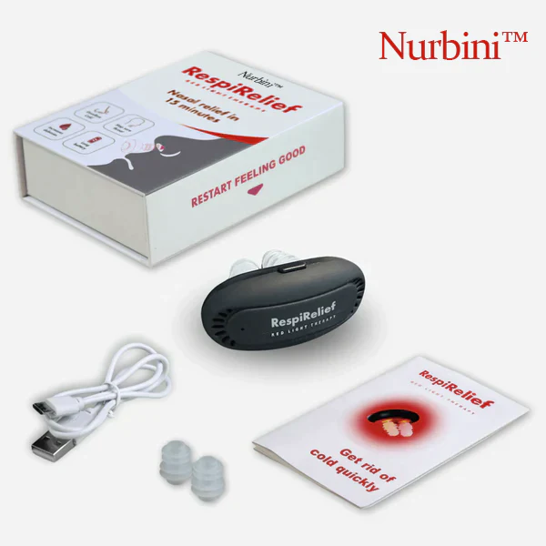 Nurbini™ RespiRelief red light nasal therapy device