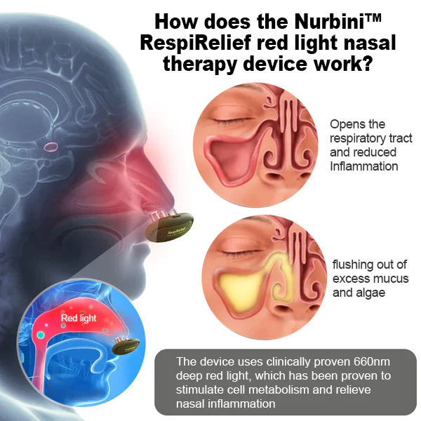 Nurbini™ RespiRelief red light nasal therapy device