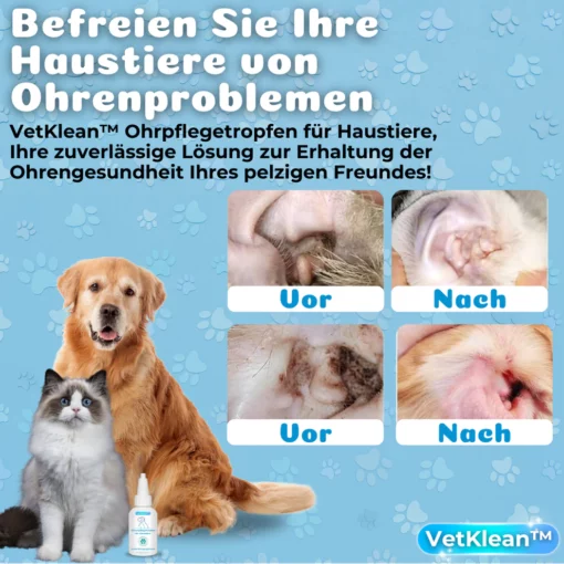 I-VetKlean™ Ohrenpflegetropfen für Haustiere