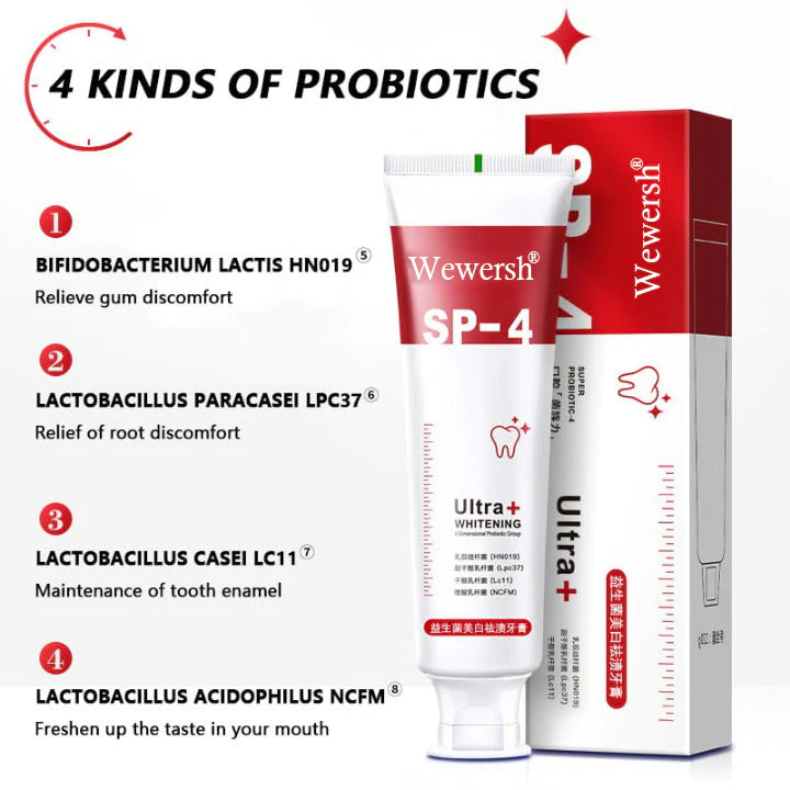 Wewersh™ 4TM probiotisk tandkräm don blekning