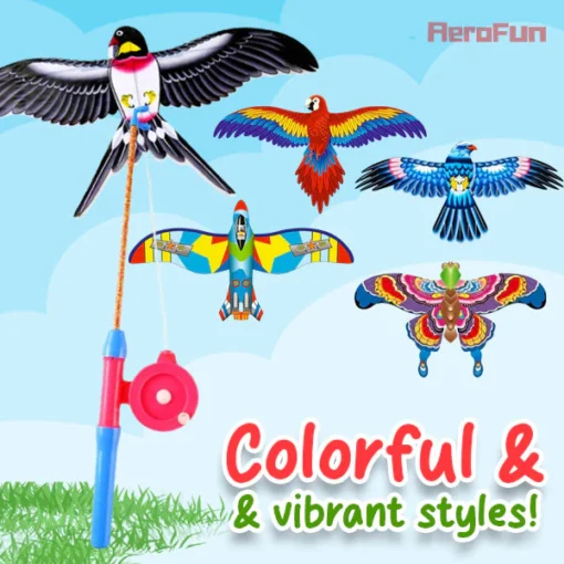 طائرة ورقية للأطفال من AeroFun™ لقضيب الصيد