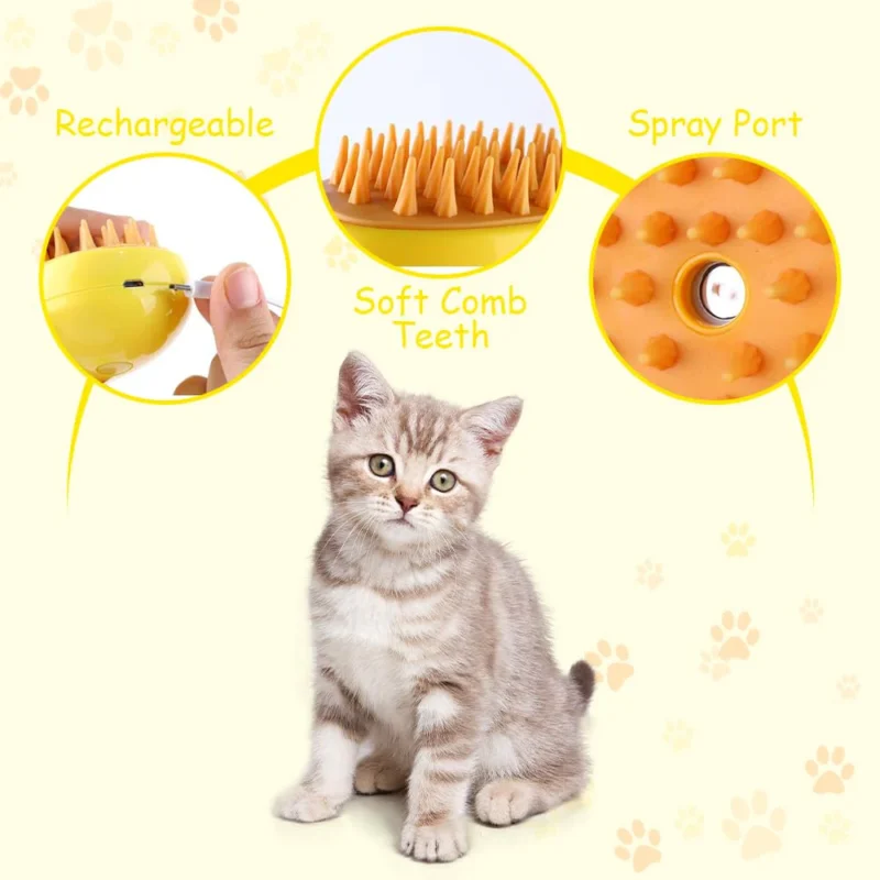 Cozyk™ Patented Exclusive Rechargeable Steam Pet Brush 