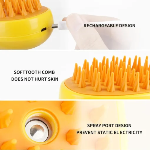 Cozyk™ Patented Exclusive Rechargeable Steam Pet Brush