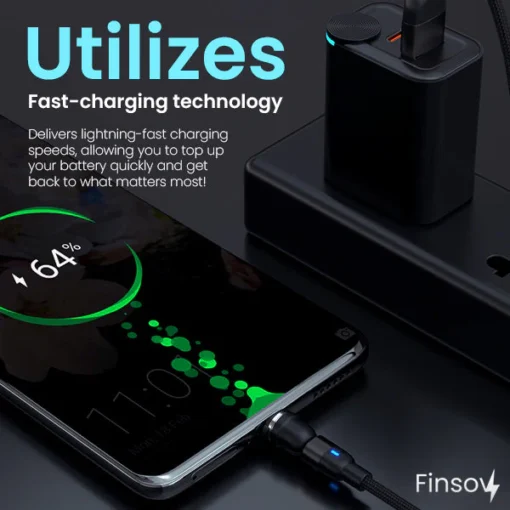 Finsov™ 3-in-1 Magnetic Rotatable Charging Cable