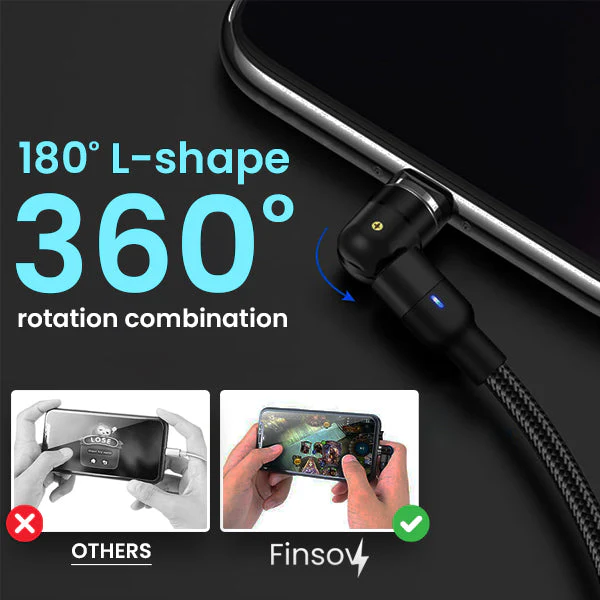 Finsov™ 3-in-1 Magnetic Rotatable Charging Cable