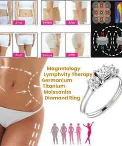 Magnetology Lymphvity Therapy Germanium Titanium Moissanite Diamond Ring