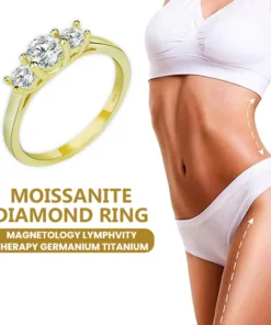Magnetology Lymphvity Therapy Germanium Titanium Moissanite Diamond Ring