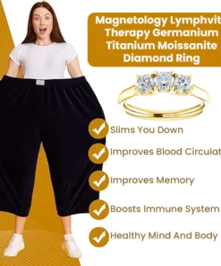 Magnetology Lymphvity Therapy Germanium Titanium Moissanite Diamond Ring