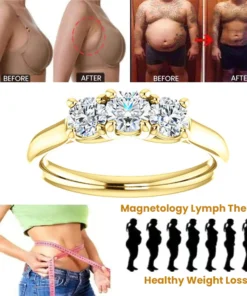 Magnetology Lymphvity Therapy Germanium Titanium Moissanite Diamond Ring