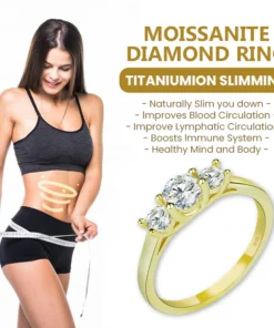 Magnetology Lymphvity Therapy Germanium Titanium Moissanite Diamond Ring