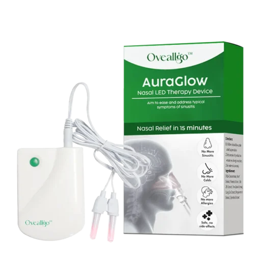جهاز Oveallgo™ AuraGlow لعلاج الأنف بتقنية LED