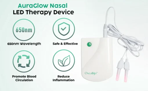 جهاز Oveallgo™ AuraGlow لعلاج الأنف بتقنية LED