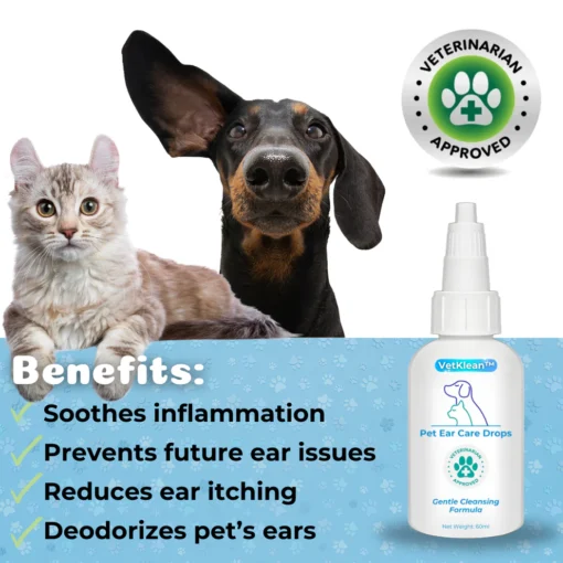 Gotas para cuidados com as orelhas de animais de estimação VetKlean™