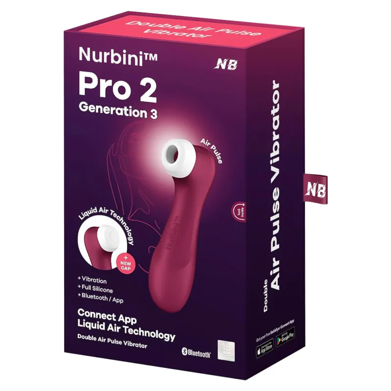 Nurbini™ Pro الجيل الثاني من هزاز تحفيز البظر بتقنية نبض الهواء مع تقنية الهواء السائل