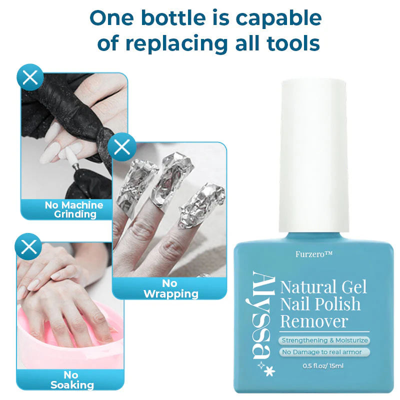 Furzero™ Alyssa Natural Gel Nail Polish Remover