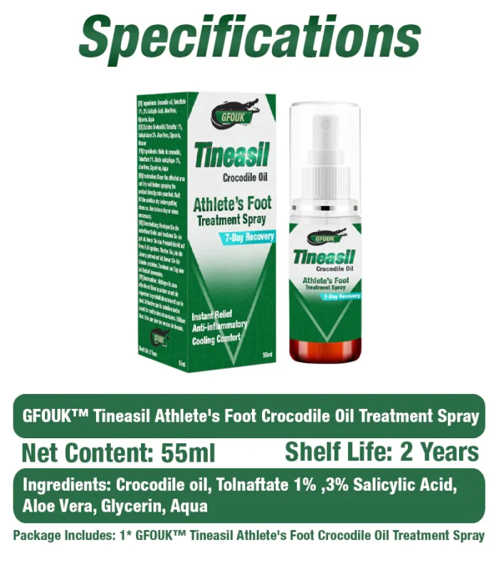 GFOUK™ Tineasil Athlete's Foot Crocodile Oil Treatment Spray 