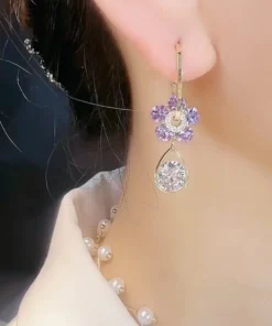 Oneswear™ Crystal Flower Germanium Earrings - Lymphatic Drainage