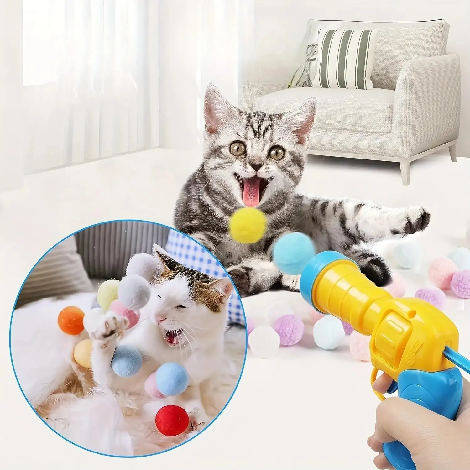 Pet Interactive Plush Ball Shooting Gun - Image 2