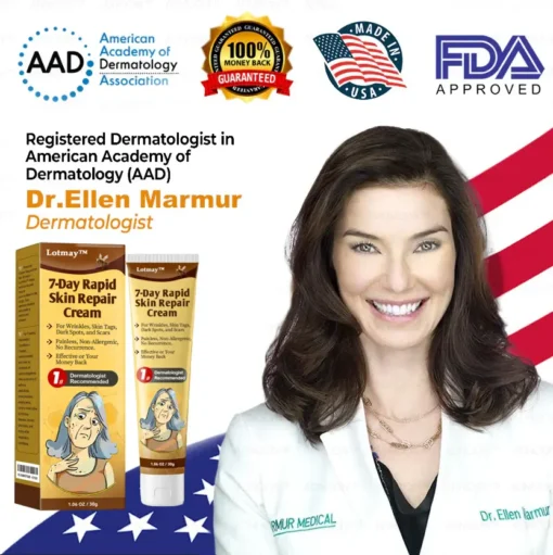كريم Lotmay™ 7-Day Rapid Skin Rapair المعتمد من أطباء الجلدية في الولايات المتحدة - الصورة 2